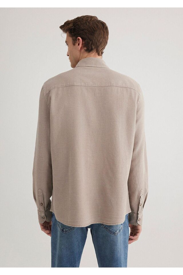 MAVİ ERKEK UZUN KOL GÖMLEK Kum 0211461-80697