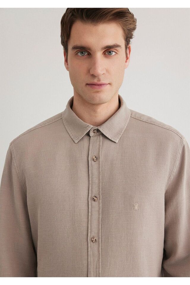 MAVİ ERKEK UZUN KOL GÖMLEK Kum 0211461-80697