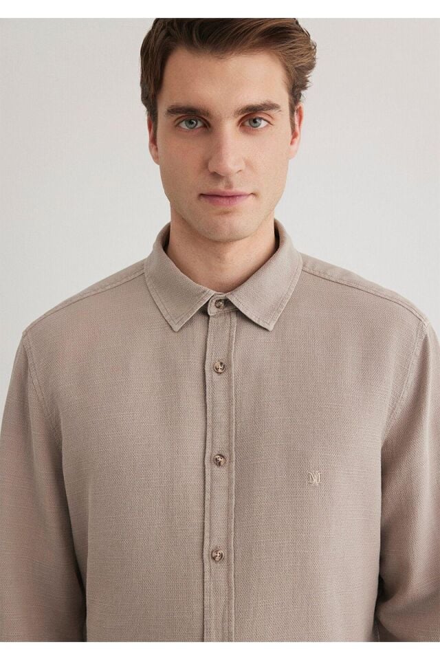 MAVİ ERKEK UZUN KOL GÖMLEK Kum 0211461-80697