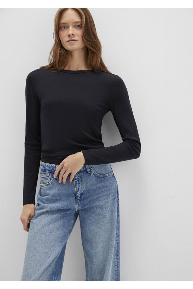 MAVİ KADIN UZUN KOLLU BASIC Siyah 1613619-900