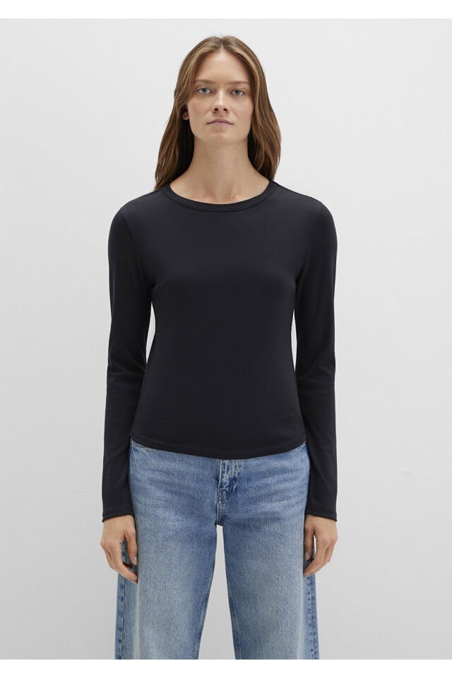 MAVİ KADIN UZUN KOLLU BASIC Siyah 1613619-900