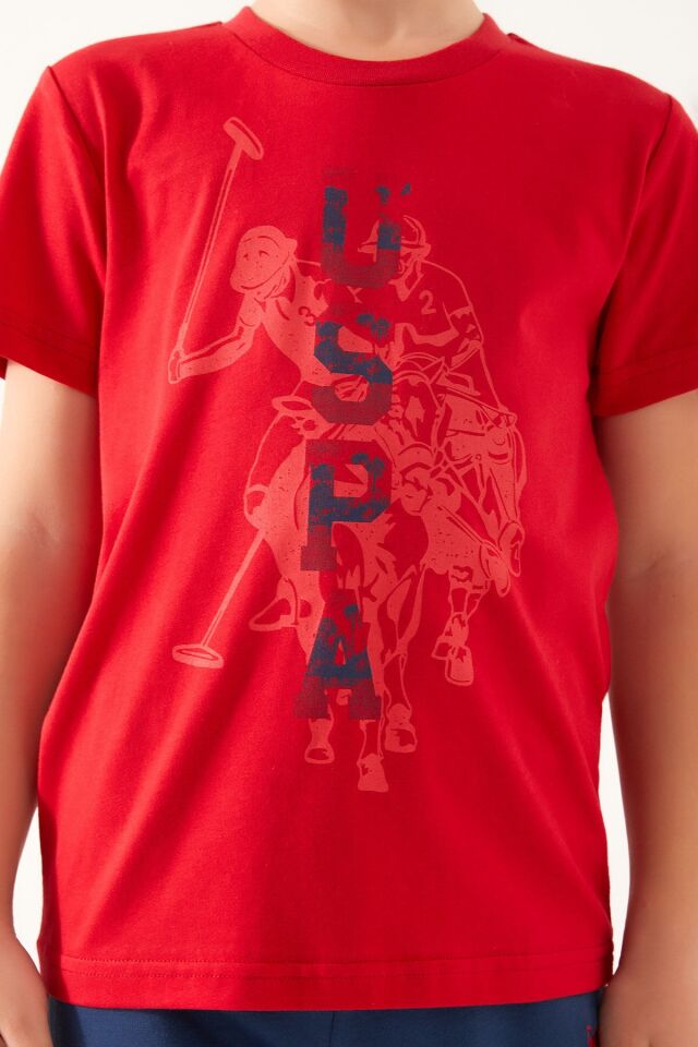 U.S. POLO ASSN. ERKEK GARSON BERMUDA TAKIM US1316-G KIRMIZI - 9-10