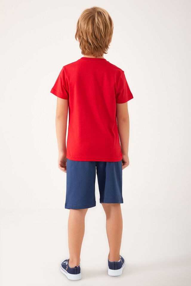 U.S. POLO ASSN. ERKEK GARSON BERMUDA TAKIM US1316-G KIRMIZI - 9-10