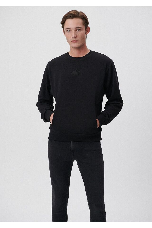MAVİ ERKEK BİSİKLET YAKA SWEATSHIRT JET BLACK 0S10006-27827
