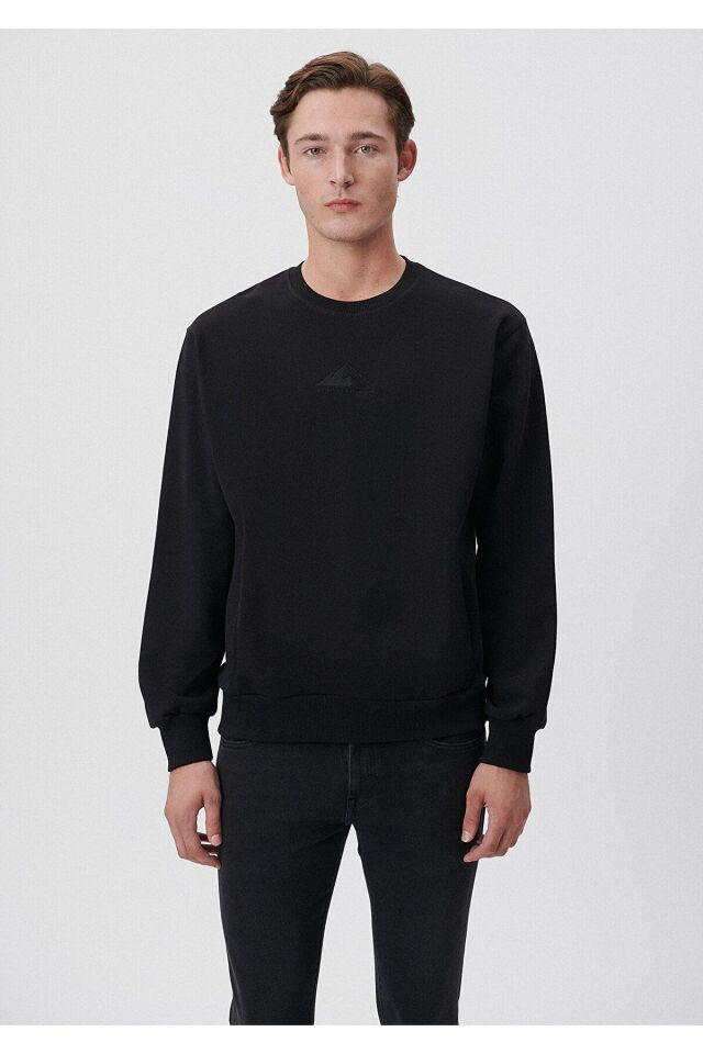 MAVİ ERKEK BİSİKLET YAKA SWEATSHIRT JET BLACK 0S10006-27827