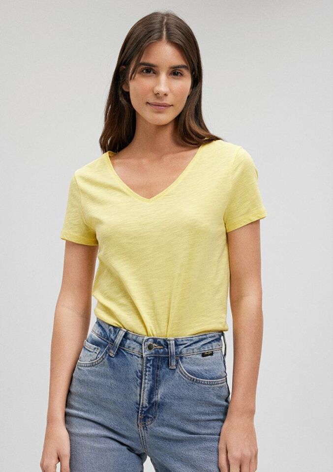 MAVİ KADIN BASIC V YAKA PENYE Limon Sarı 168260-71274