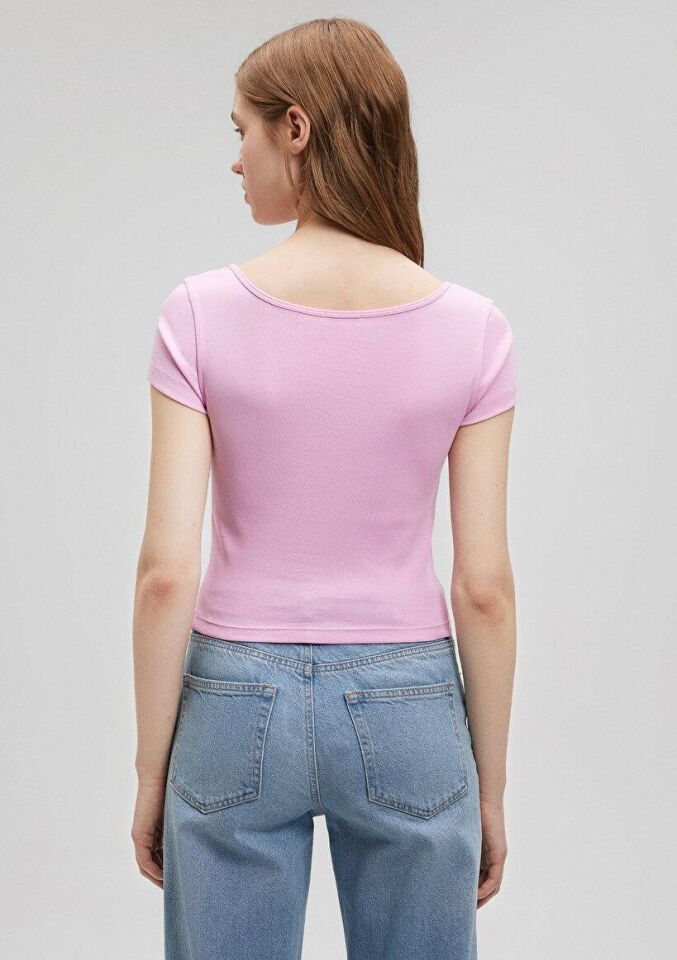 MAVİ KADIN BİSİKLET YAKA CROP BASİC Lilac Sachet 1612374-71117