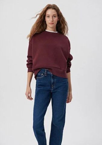 MAVİ KADIN FOREVER BASKILI SWEATSHIRT Koyu bordo 1S10016-70422