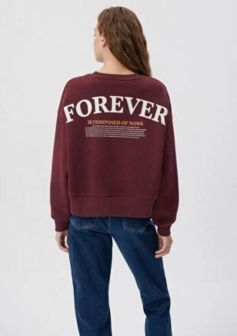 MAVİ KADIN FOREVER BASKILI SWEATSHIRT Koyu bordo 1S10016-70422