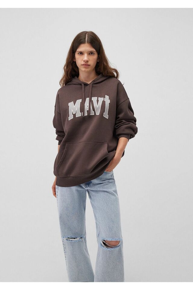 MAVİ KADIN MAVİ LOGO KAPÜŞONLU SWEATSHIRT Raisin 1600361-70222
