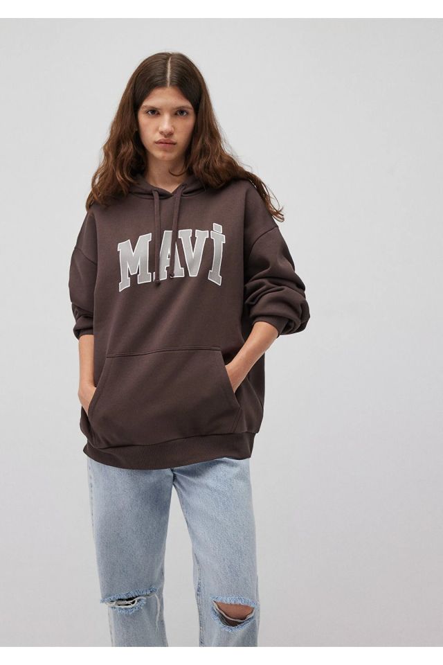 MAVİ KADIN MAVİ LOGO KAPÜŞONLU SWEATSHIRT Raisin 1600361-70222