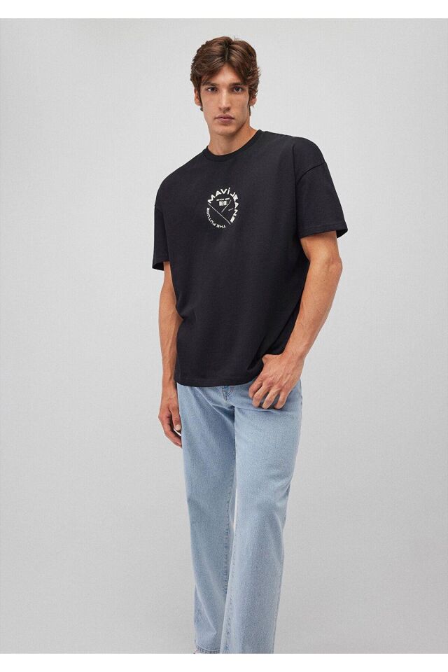 MAVİ ERKEK MAVİ JEANS BASKILI TİŞÖRT Siyah 0611719-900