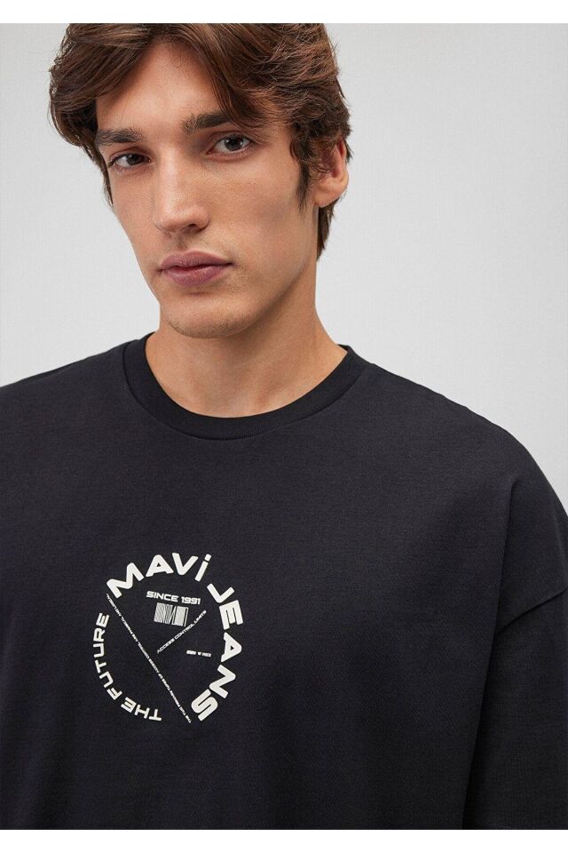 MAVİ ERKEK MAVİ JEANS BASKILI TİŞÖRT Siyah 0611719-900