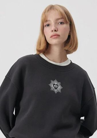 MAVİ KADIN BİSİKLET YAKA SWEATSHIRT Kömür 1S10014-70087