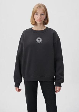 MAVİ KADIN BİSİKLET YAKA SWEATSHIRT Kömür 1S10014-70087
