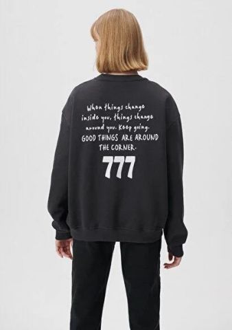 MAVİ KADIN BİSİKLET YAKA SWEATSHIRT Kömür 1S10014-70087