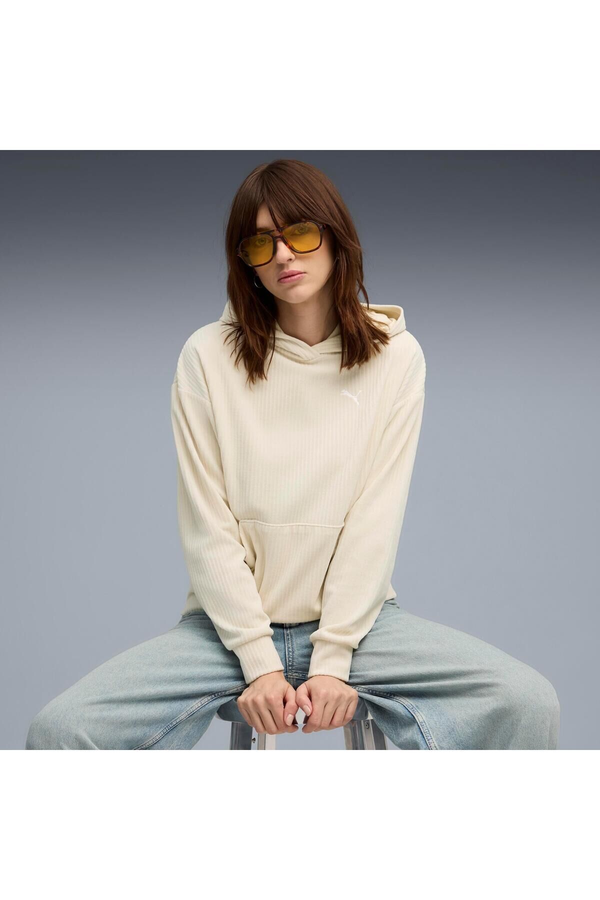 PUMA KADIN CEKET ESS ELEVATED VELOUR HOODİE 68810787