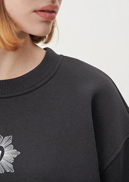 MAVİ KADIN BİSİKLET YAKA SWEATSHIRT Kömür 1S10014-70087 GRİ - L