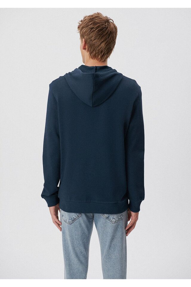 MAVİ ERKEK FERMUARLI SWEATSHIRT  Gece Lacivert 065582-26828