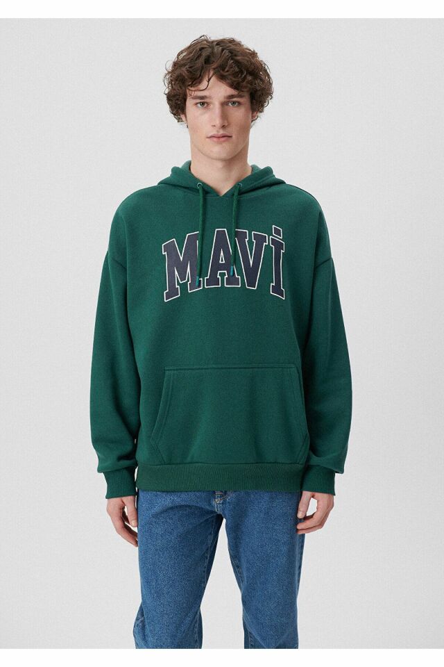 MAVİ ERKEK MAVİ BASKILI SWEATSHIRT Zümrüt Yeşil 067149-71874