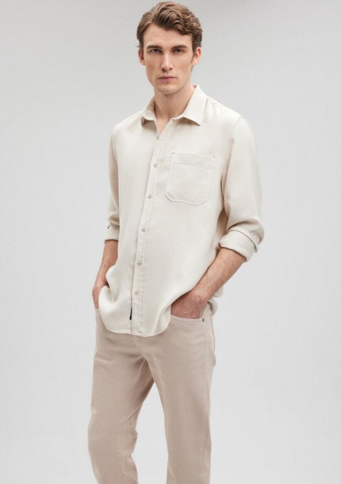 MAVİ ERKEK CEPLİ GÖMLEK Sis Gri 0210949-80618