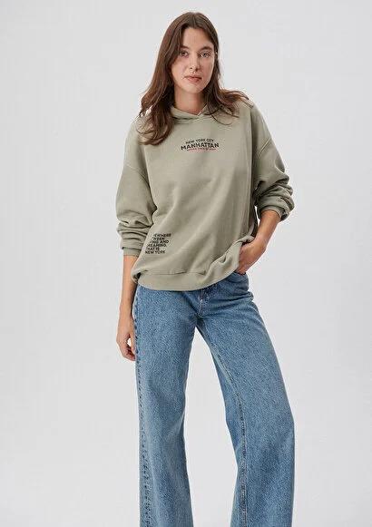 MAVİ KADIN KAPÜŞONLU SWEATSHIRT Desert Sage 1S10012-85873