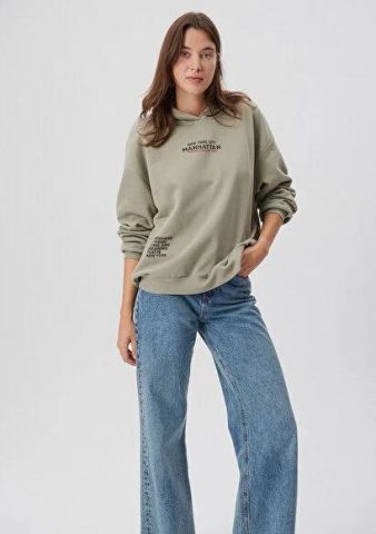 MAVİ KADIN KAPÜŞONLU SWEATSHIRT Desert Sage 1S10012-85873