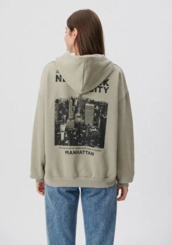 MAVİ KADIN KAPÜŞONLU SWEATSHIRT Desert Sage 1S10012-85873