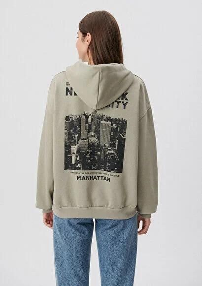 MAVİ KADIN KAPÜŞONLU SWEATSHIRT Desert Sage 1S10012-85873