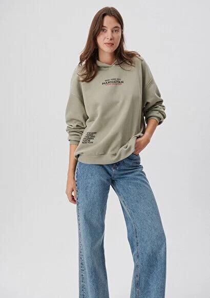 MAVİ KADIN KAPÜŞONLU SWEATSHIRT Desert Sage 1S10012-85873 YEŞİL - M