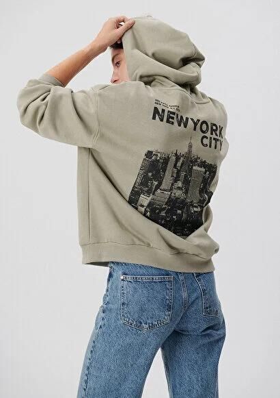 MAVİ KADIN KAPÜŞONLU SWEATSHIRT Desert Sage 1S10012-85873 YEŞİL - M