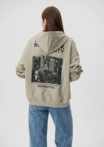 MAVİ KADIN KAPÜŞONLU SWEATSHIRT Desert Sage 1S10012-85873 YEŞİL - M