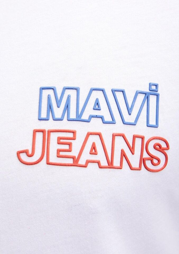 MAVİ ERKEK MAVİ BASKILI TİŞÖRT   Beyaz 066841-620