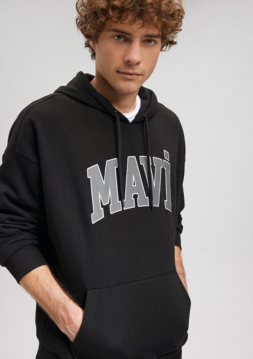MAVİ ERKEK MAVİ BASKILI SWEATSHIRT Siyah 067149-902