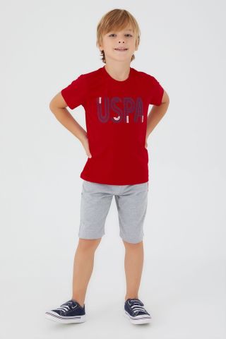 U.S. POLO ASSN. ERKEK ÇOCUK BERMUDA TAKIM US1334-G KIRMIZI - 12-13