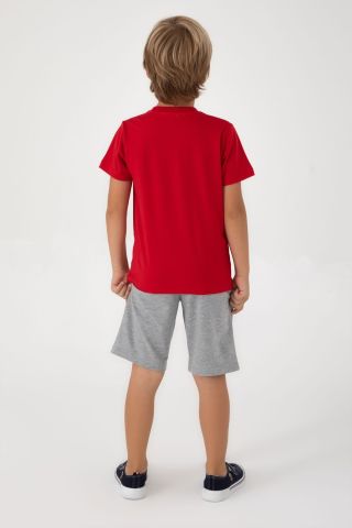 U.S. POLO ASSN. ERKEK ÇOCUK BERMUDA TAKIM US1334-G KIRMIZI - 12-13