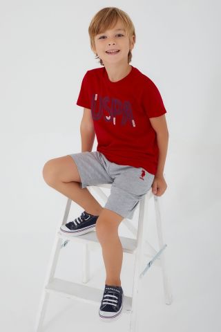 U.S. POLO ASSN. ERKEK ÇOCUK BERMUDA TAKIM US1334-G KIRMIZI - 12-13