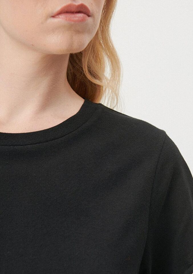 MAVİ KADIN YUVARLAK YAKA KISA KOL PENYE Siyah 168220-900 SİYAH - M