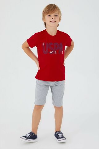 U.S. POLO ASSN. ERKEK ÇOCUK BERMUDA TAKIM US1334-G KIRMIZI - 9-10