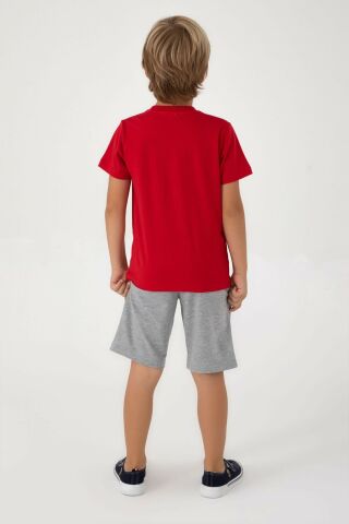 U.S. POLO ASSN. ERKEK ÇOCUK BERMUDA TAKIM US1334-G KIRMIZI - 9-10