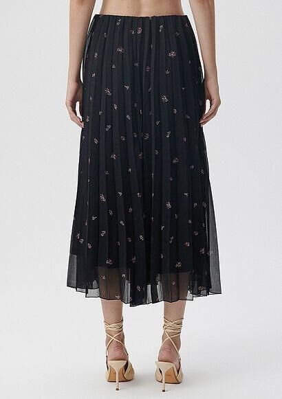 MAVİ KADIN BASKILI ETEK Black Rose Print 1310227-85876 SİYAH - S