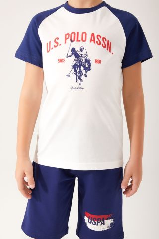 U.S. POLO ASSN. ERKEK ÇOCUK BERMUDA TAKIM US1335-G KREM - 10-11
