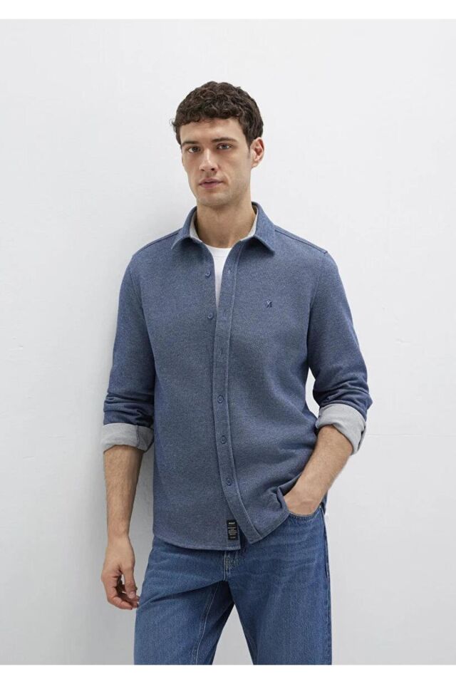 MAVİ ERKEK UZUN KOL GÖMLEK Koyu Denim 0211763-70718