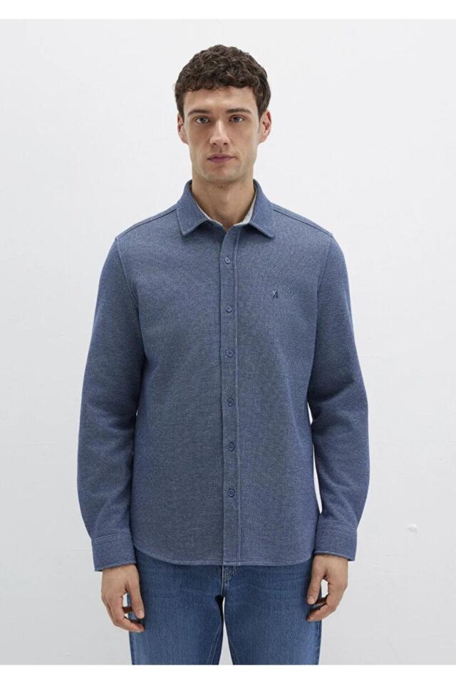 MAVİ ERKEK UZUN KOL GÖMLEK Koyu Denim 0211763-70718