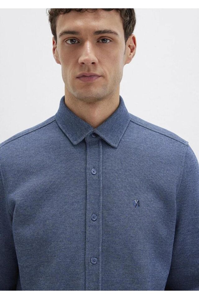 MAVİ ERKEK UZUN KOL GÖMLEK Koyu Denim 0211763-70718