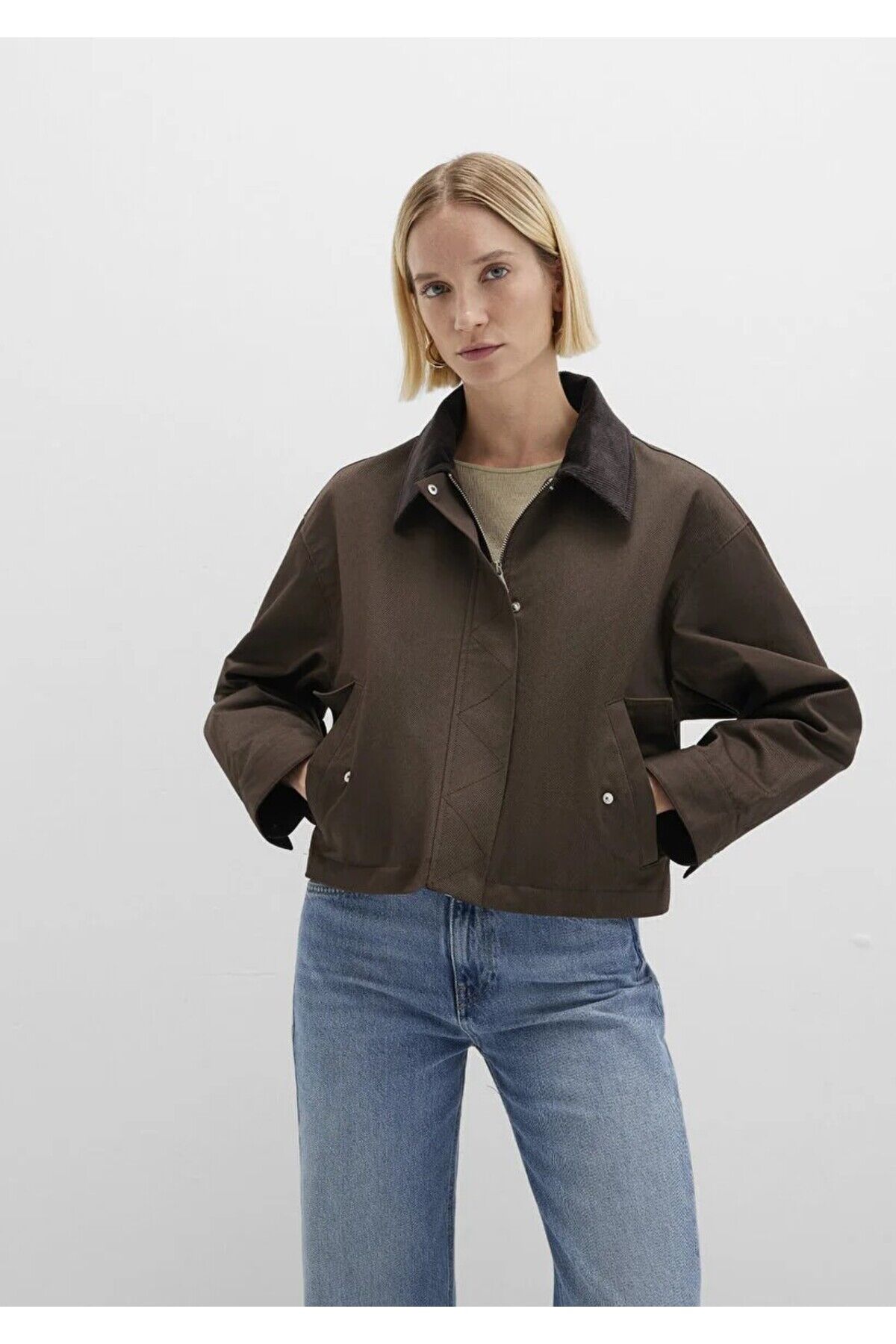 MAVİ KADIN KISA KADIN CEKET Tatlı Kahve 1110764-71541