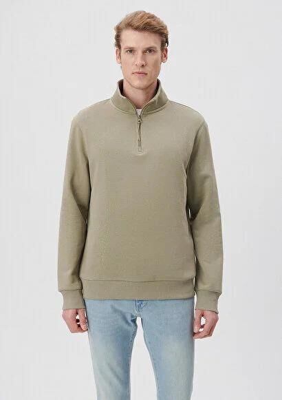 MAVİ ERKEK YARIM FERMUARLI SWEATSHIRT Soluk Haki 0610908-71818