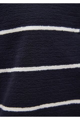 MAVİ KADIN POLO YAKA PENYE Antique White Stripe 1612813-87988