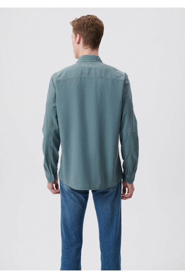 MAVİ ERKEK UZUN KOL GÖMLEK Yosun Yeşili 0210695-71598