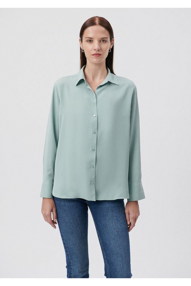 MAVİ KADIN UZUN KOLLU GÖMLEK Blue Surf 1210554-71777